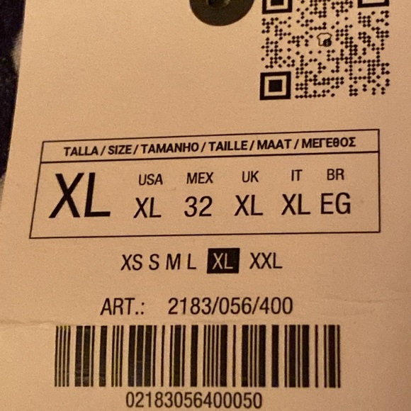 NWT. Zara ZW Collection Blue Printed Long Dress. Size XL. - Picture 10 of 12